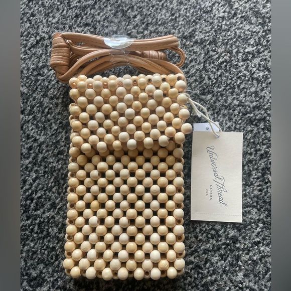 Universal Thread Striped Straw Phone Crossbody Bag - Picture 4 of 5